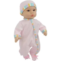 14" Sweet And Happy Baby - Pink With Stripes Pajamas