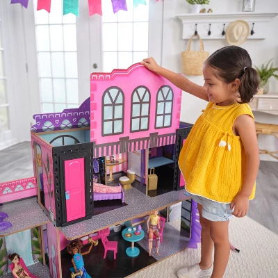 KidKraft 2-in-1 Wooden Hotel & Waterslide Dollhouse - Image 2