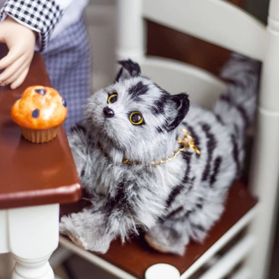 The Queen's Treasures 18 Inch Doll Pet Realistic Grey Striped Kitty Cat - Image 4