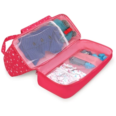 Badger Basket On-the-Go Doll Tote And Storage Bag - Pink Stars - Image 3