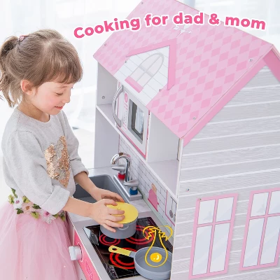 Teamson Kids 'Wonderland' Children's 2 In 1 Doll House & Play Kitchen TD-12515P - Image 4