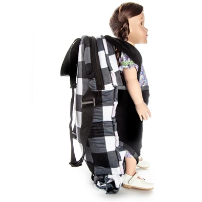 The Queen;'sTreasures 18" Doll Carrier And Sleeping Bag, Black & White - Image 5