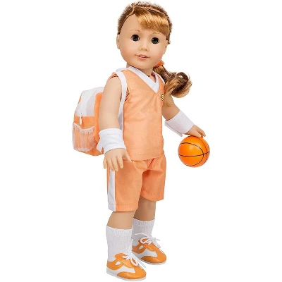 Dress Along Dolly Basketball Uniform Outfit For American Girl Doll - Image 2