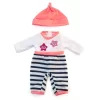 Miniland Educational Doll Clothes, Fits 12-5/8" Dolls, Cold Weather Salmon Pajamas