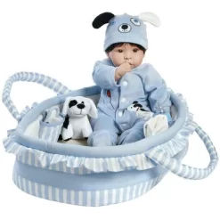 Paradise Galleries Reborn Baby Doll Boy "Finn & Sparky" Boy Baby Doll. 17" Weighted Realistic Doll With 9 Baby Doll Accessories. Age 3+