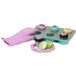 Sophia’s 9 Piece Wooden Cupcake Set, Multicolor