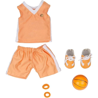 Dress Along Dolly Basketball Uniform Outfit For American Girl Doll - Image 3
