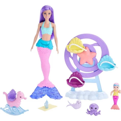 Barbie Mermaid Doll Nurturing Playset With Merbaby Octopus And Seal - Image 4