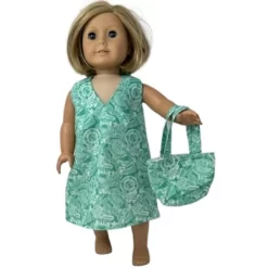 Size 7 Matching Girl And Doll Nautical Mickey Print Beach Dress With Purse