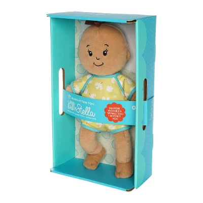 The Manhattan Toy Company Wee Baby Stella Light Brown Hair Bassinette Box - Image 5