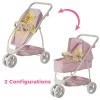 Olivia's Little World 2 In 1 Baby Doll Stroller Pram Foldable Pink/Grey OL-00009
