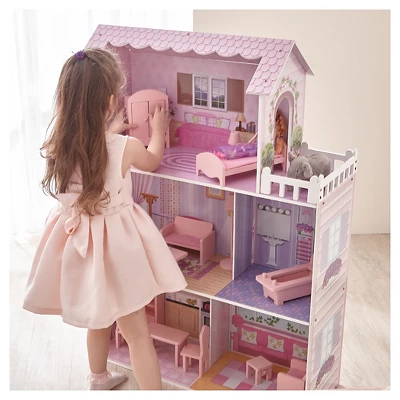 Teamson Kids Fancy Mansion Doll House With 13pcs Furniture - Image 2