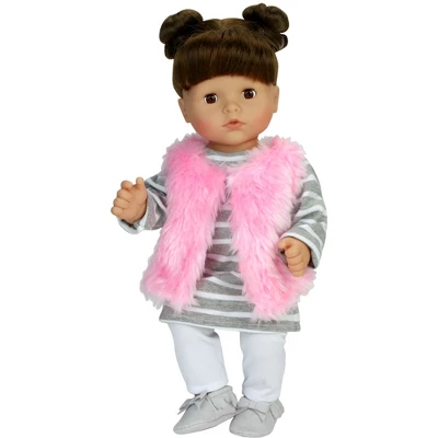 Sophia’s 4 Piece Winter Outfit With Shoes Set For 15'' Dolls, Pink/Gray - Image 2