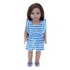 Sophia’s Stripe Romper And Sandals For 18" Dolls, Blue/White