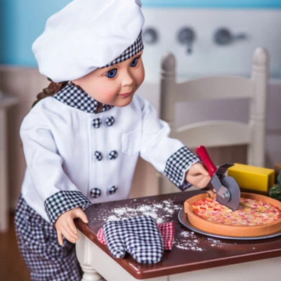 The Queen's Treasures 18 Inch Doll 6 Piece Pastry Chef Clothing Outfit - Image 4