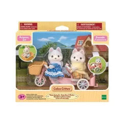 Calico Critters Tandem Cycling Set Husky Sister & Brother