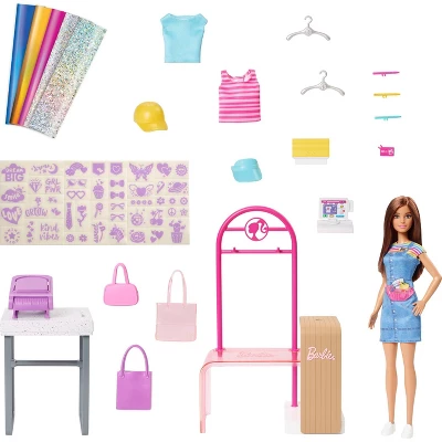 Barbie Make & Sell Boutique Playset With Brunette Doll, Foil Design Tools, Clothes & Accessories - Image 4