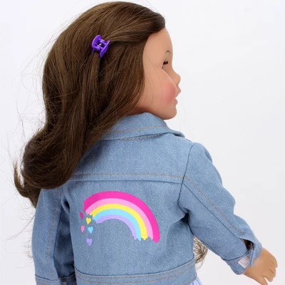Sophia's - 18" Doll - Rainbow Jean Jacket - Indigo Blue - Image 3