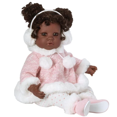 Adora Realistic Black Baby Doll Winter Dream Toddler Doll - 20 Inch, Soft CuddleMe Vinyl, Dark Brown Hair, Brown Eyes - Image 4