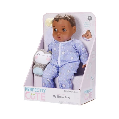 Perfectly Cute 14" Sleepy Time Baby Doll - Brown Hair/Brown Eyes - Image 7