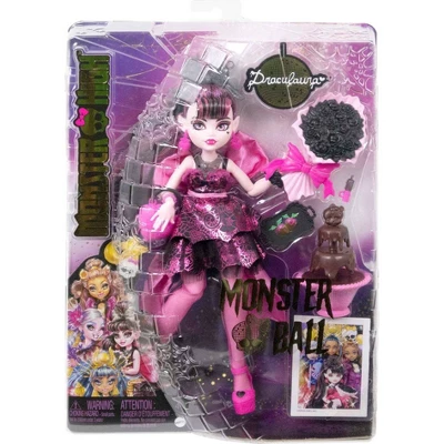 Monster High Draculaura Fashion Doll In Monster Ball Party Dress With Accessories - Image 5