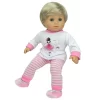 Sophia’s Ballerina Design Pajama & Slipper Set For 15” Baby Dolls, Light Pink/White