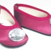 Sophia’s Jeweled Toe Ballet Flats For 18” Dolls, Berry