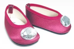 Sophia’s Jeweled Toe Ballet Flats For 18” Dolls, Berry