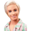Barbie: The Movie Ken Doll Wearing Pastel Striped Beach Matching Set