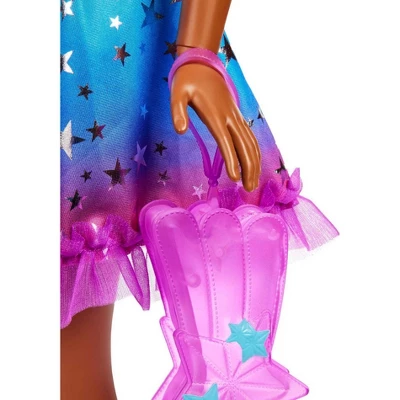 Barbie 28" Large Doll With Dark Brown Hair And Rainbow Dress - Image 3