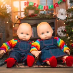 The Queen's Treasures 15 Inch Doll Set Of Two Overall Skirt & Pants Outfits