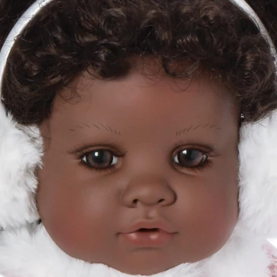 Adora Realistic Black Baby Doll Winter Dream Toddler Doll - 20 Inch, Soft CuddleMe Vinyl, Dark Brown Hair, Brown Eyes