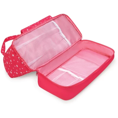 Badger Basket On-the-Go Doll Tote And Storage Bag - Pink Stars