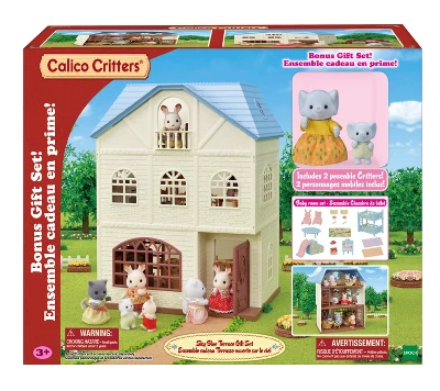 Calico Critters Sky Blue Terrace Gift Set, Dollhouse Playset With Figures, Furniture And Accessories - Image 6