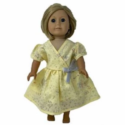 Doll Clothes Superstore Size 6 Matching Girl And Doll Yellow Sequin Dress - Image 2