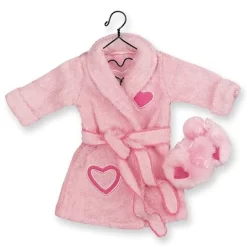 Sophia’s Terrycloth Robe & Slippers For 18” Dolls, Pink