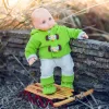 The Queen's Treasures 15 Inch Baby Doll Clothes Green & Cream Overalls Set