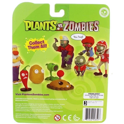The Zoofy Group LLC Plants Vs Zombies 3" Figure 2-Pack: Cowboy Zombie & Chili Bean - Image 2