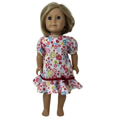 Doll Clothes Superstore Size 14 Matching Girl And Doll Red Flower Dresses - Image 2