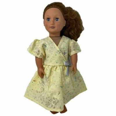Doll Clothes Superstore Size 6 Matching Girl And Doll Yellow Sequin Dress - Image 3