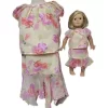 Size 8 1/2 Matching Girl And Doll Chiffon Flowers Skirt And Blouse