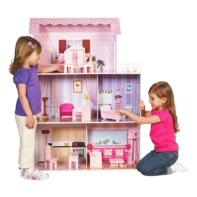 Teamson Kids Fancy Mansion Doll House With 13pcs Furniture - Image 5