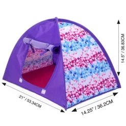 Sophia’s Tent And Sleeping Bag Set For 18" Dolls, Purple/Pink