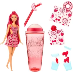 Barbie Pop Reveal Fruit Series Watermelon Crush Doll, 8 Surprises Include Pet, Slime, Scent & Color Change