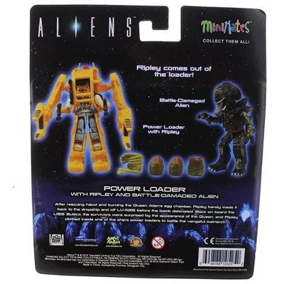 Diamond Comic Distributors, Inc. Aliens Deluxe Power Loader With Ripley & Battle-Damaged Alien Warrior Minimates