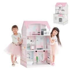 Teamson Kids 'Wonderland' Children's 2 In 1 Doll House & Play Kitchen TD-12515P