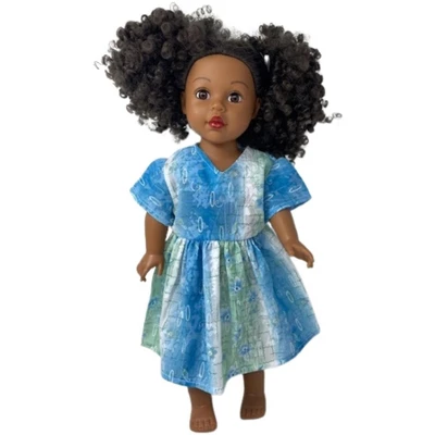Doll Clothes Superstore Size 5 Matching Shades Of Blue Dresses For Girl And Dolls - Image 3