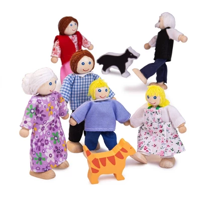 Bigjigs Toys Wooden Doll Family Set - Image 2