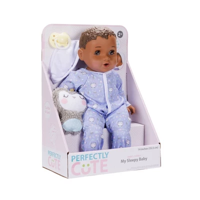 Perfectly Cute 14" Sleepy Time Baby Doll - Brown Hair/Brown Eyes - Image 6