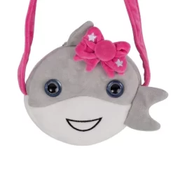 Adora Be Bright Purse For Little Girls - Stuffed Animal Shark Design - Eyes Light Up